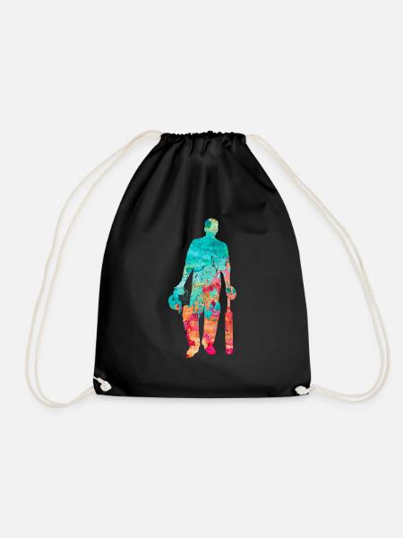 Cricket-Spieler in Popart - Turnbeutel - Schwarz