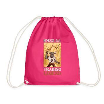 Husband Dad Trading Legend - Drawstring Bag - fuchsia - Front