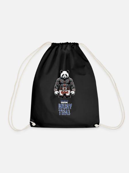 Muay Thai Kickboxen und Thaiboxen panda - Turnbeutel - Schwarz