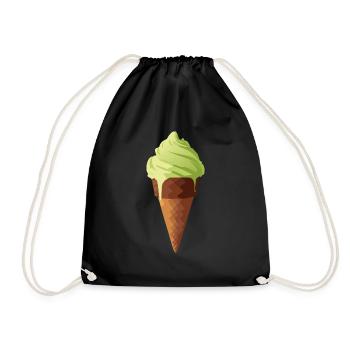 Ice cream in green! 💚🍦 - Drawstring Bag - black - Front