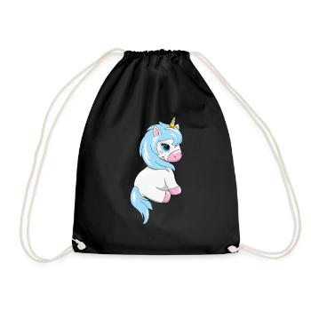 Timide mignon bébé licorne - Sac de sport léger - noir - Devant