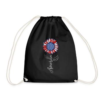 Amerika - USA Amerikanische Flagge Patriotisch 4. Juli - Turnbeutel - Schwarz - Vorne