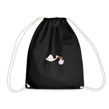 A baby is coming - Drawstring Bag - black - Front