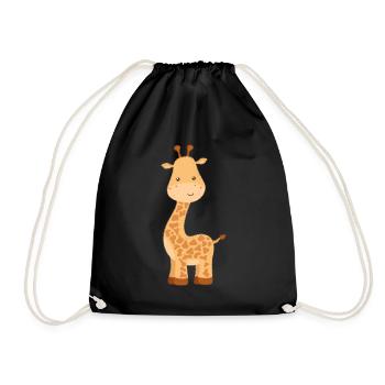 Giraffe Family Mama Baby T-Shirt - Drawstring Bag - black - Front