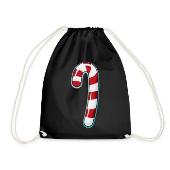 Zuckerstange gestreiftes Design - Turnbeutel - Schwarz - Vorne