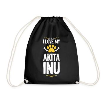 L’amour pour mon Akita Inu - Sac de sport léger - noir - Devant