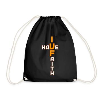 I Have Faith IVF Month Infertility Awareness - Drawstring Bag - black - Front