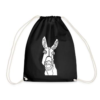 Donkey Schwarz-Weiß Online-Grafik - Turnbeutel - Schwarz - Vorne