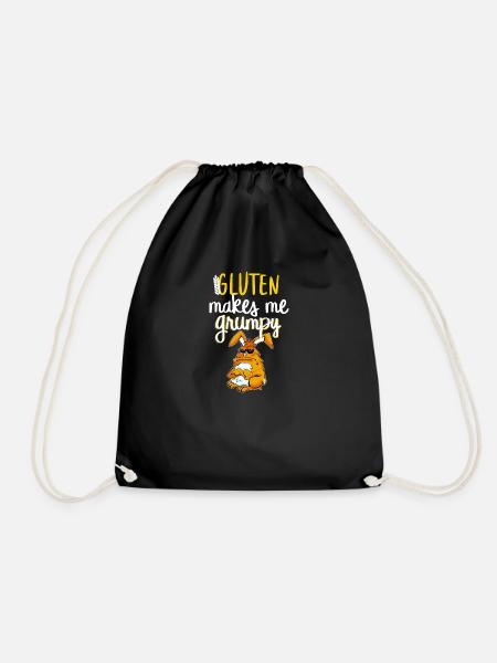 Gluten saying wheat celiac gift idea ketogen - Drawstring Bag - black