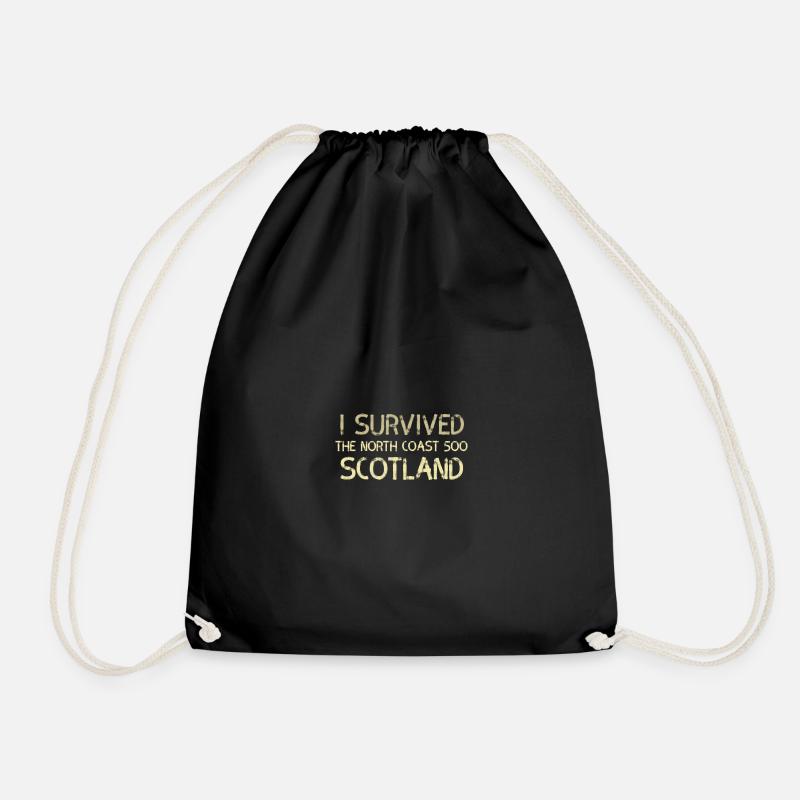 i survived nc500 - Drawstring Bag - black
