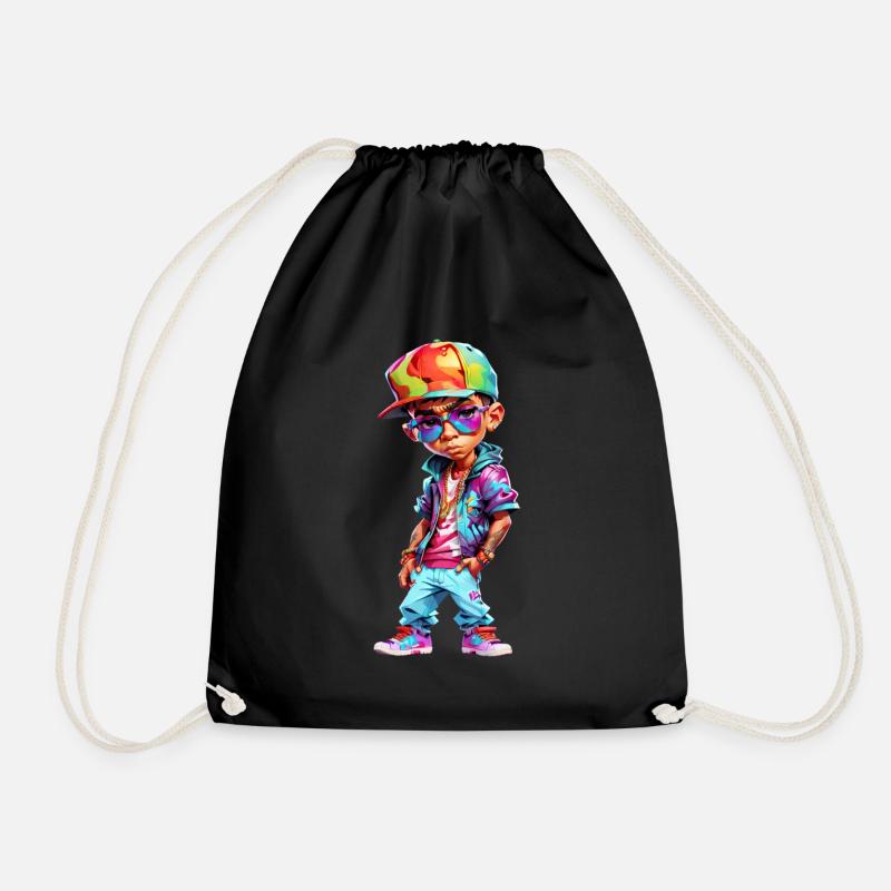 Cool Teenage Boy - Drawstring Bag - black