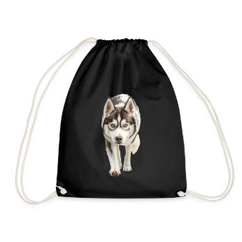 Sibirischer Husky - Turnbeutel - Schwarz - Vorne