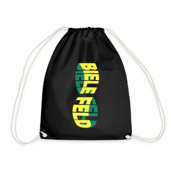 Bielefeld Germany City Skyline Font Colorful - Drawstring Bag - black - Front