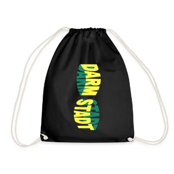 Darmstadt Germany City Skyline Font Colorful - Drawstring Bag - black - Front