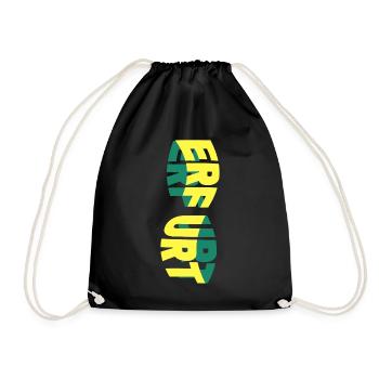 Erfurt Germany City Skyline Font Colorful - Drawstring Bag - black - Front