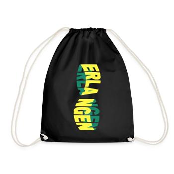 Erlangen Germany City Skyline Font Colorful - Drawstring Bag - black - Front