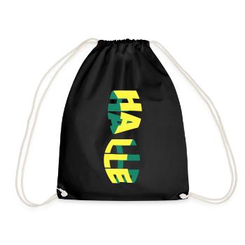 Halle Saale Germany City Skyline Font Colorful - Drawstring Bag - black - Front