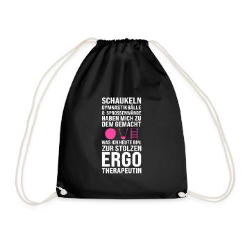 Ergotherapeutin Beruf Physiotherapeutin Geschenk - Turnbeutel - Schwarz - Vorne