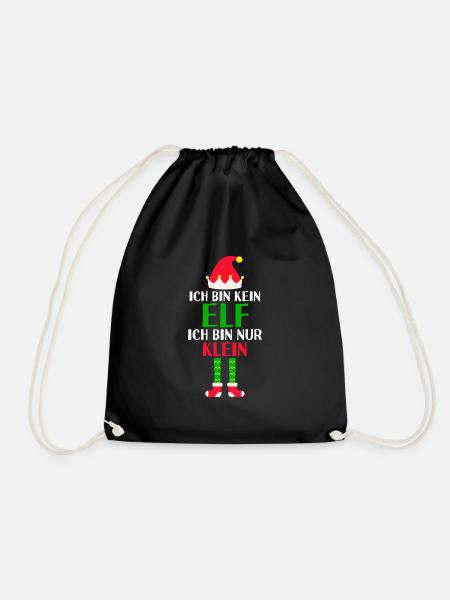 Weihnachten Elf Gnome Geschenk - Turnbeutel - Schwarz