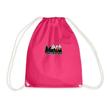 Offroad 4x4 Jeep logo - Drawstring Bag - fuchsia - Front