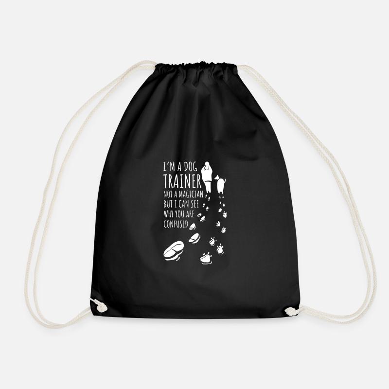 Dog Trainer Dog Training Dog - Drawstring Bag - black