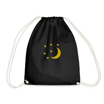Mond und Sterne - Turnbeutel - Schwarz - Vorne