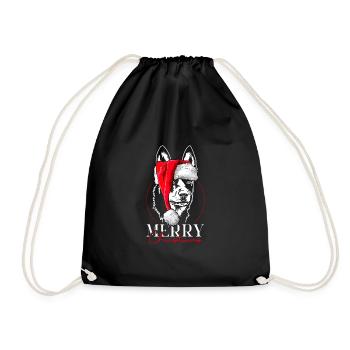 Santa Australian Kelpie Merry Christmas Wilsigns - Turnbeutel - Schwarz - Vorne