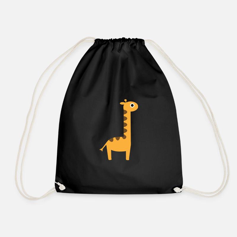 giraffe - Drawstring Bag - black