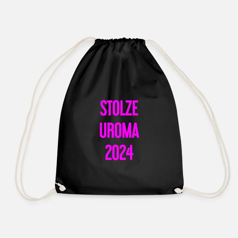 Proud great-grandma 2024 - Drawstring Bag - black