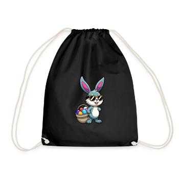 Happy Easter - Easter Bunny - Easter Egg - Gift - Drawstring Bag - black - Front