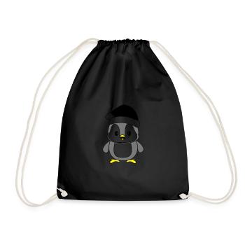 Christmas penguin - Drawstring Bag - black - Front