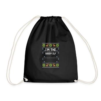 I'm The Sassy Elf - Ugly Christmas - Turnbeutel - Schwarz - Vorne