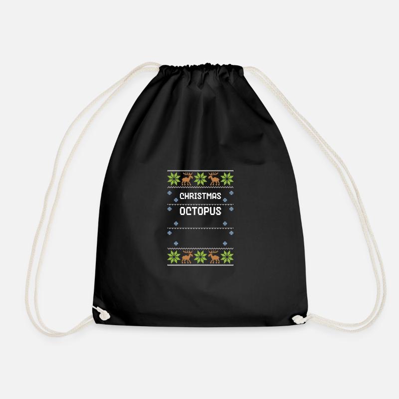 Christmas Octopus - Ugly Christmas - Turnbeutel - Schwarz