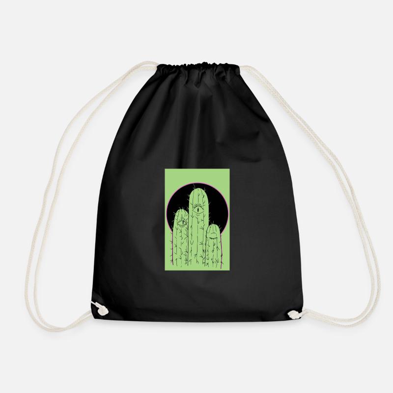 Cactus - Drawstring Bag - black