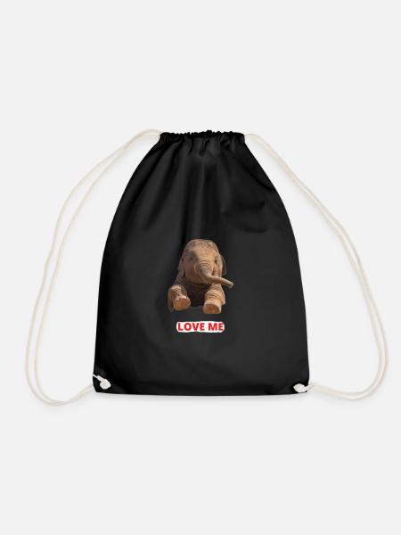 Elephant - Drawstring Bag - black
