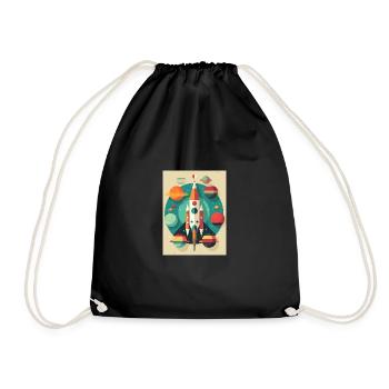 Rocket Launch Raketenstart - Drawstring Bag - black - Front