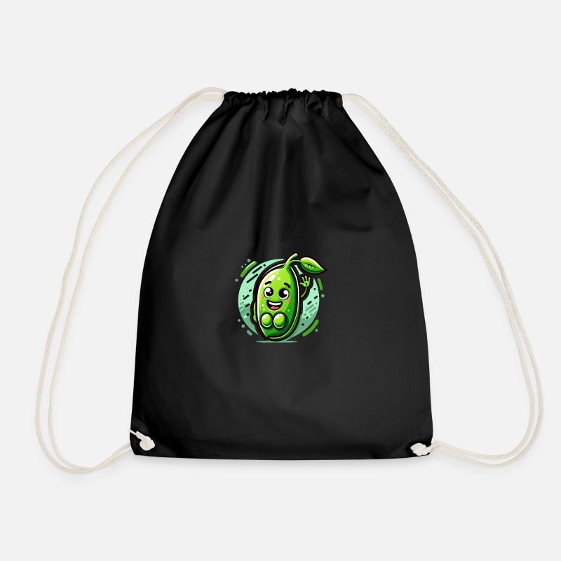 Peas Out and Proud - Drawstring Bag - black