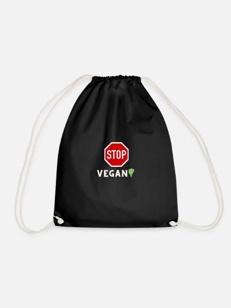 STOP VEGAN - Turnbeutel - Schwarz