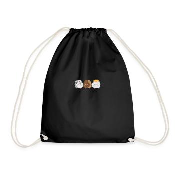 Trois petits cochons d'Inde mignons - Sac de sport léger - noir - Devant