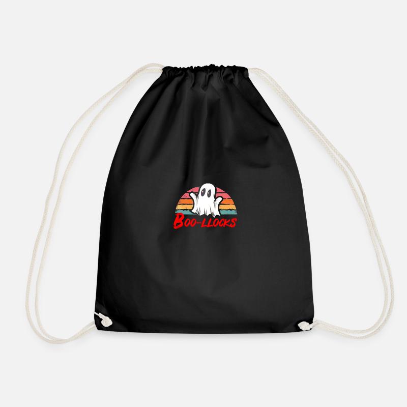 boo-llocks halloween - Drawstring Bag - black