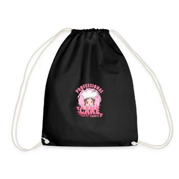 Cake Baker Professional Cake Eater Gift - Drawstring Bag - black - Front