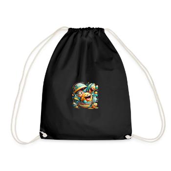 Easter graphic design in Mixed Dimensions style - Drawstring Bag - black - Front