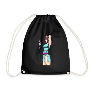 Manga Girl - Drawstring Bag - black - Front