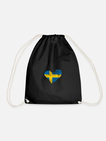 Schweden Herz - Turnbeutel - Schwarz