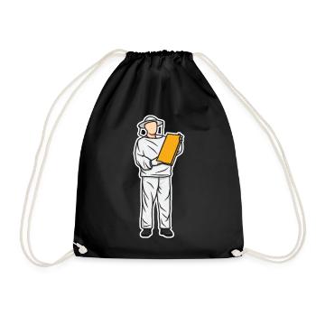 Funny beekeeper kid - Drawstring Bag - black - Front