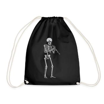 Skeleton spielt Oboe - Turnbeutel - Schwarz - Vorne