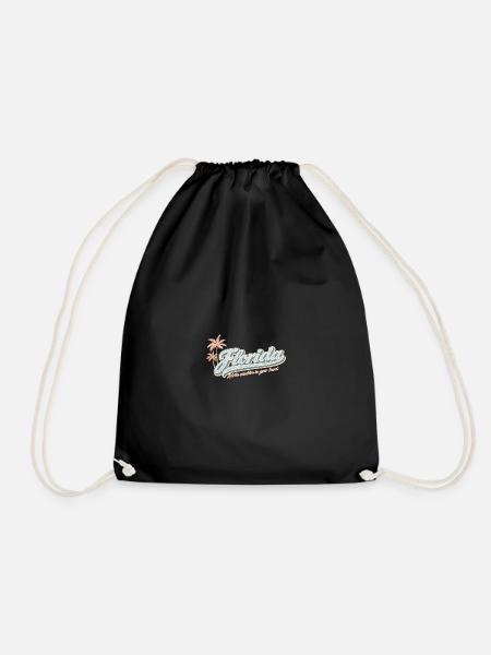 Florida Retro – Sunshine in the Heart - Drawstring Bag - black