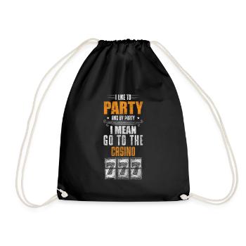 Casino Slot Gaming Slot Machine - Drawstring Bag - black - Front