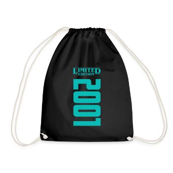 2001 Limited Edition Birthday Design - Drawstring Bag - black - Front