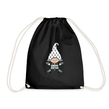 Familie Weihnachtsregion Bretagne Gnome Breton - Turnbeutel - Schwarz - Vorne